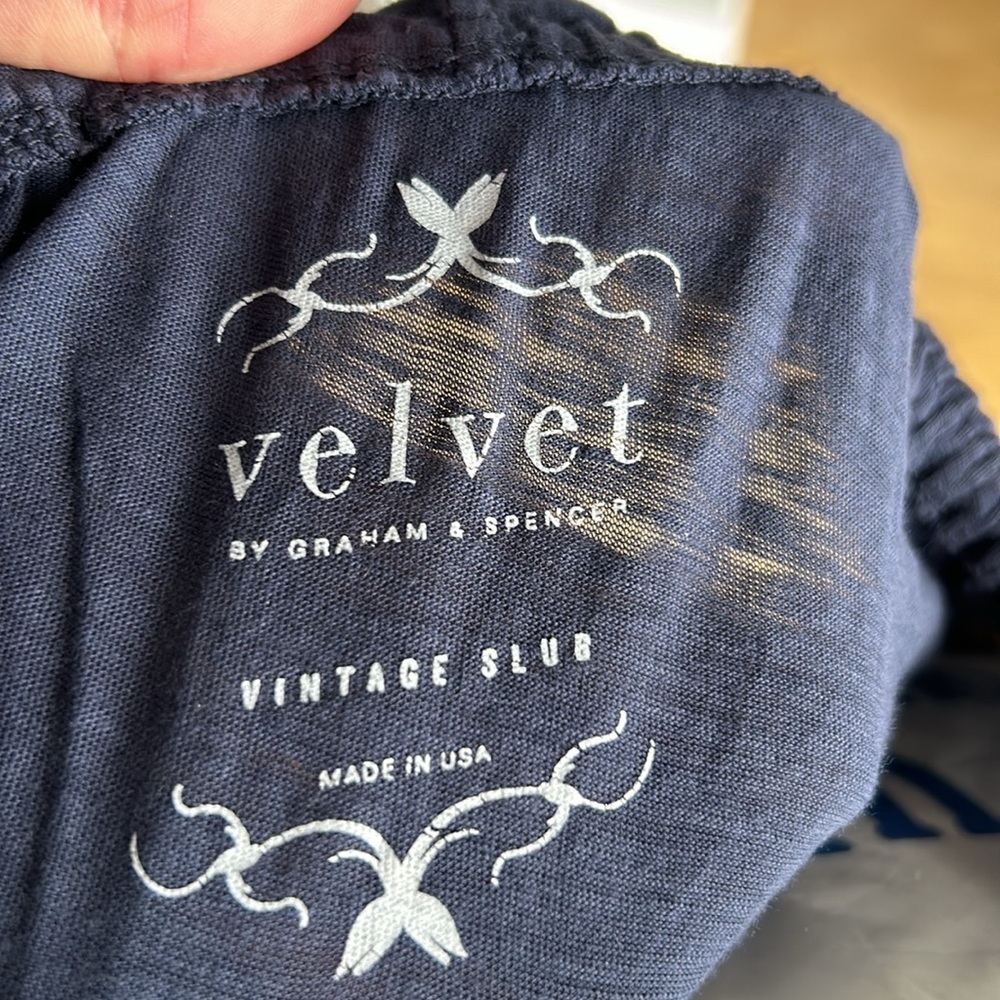 ANTHROPOLOGIE VELVET by Graham and Spencer Women's Navy Blue Ruffle Detail Dress - Picture 6 of 8